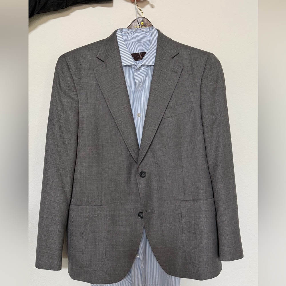 Peter Millar Gray Two-Button Blazer - Classic Tailored Style, Medium/40R